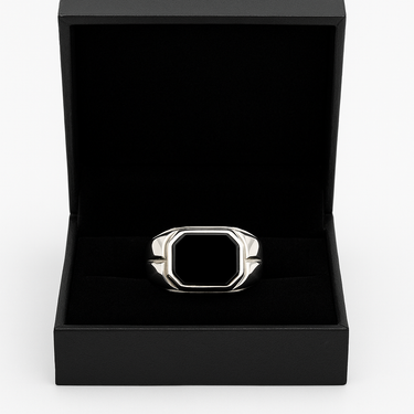 Onyx Box Ring - 950 Silver